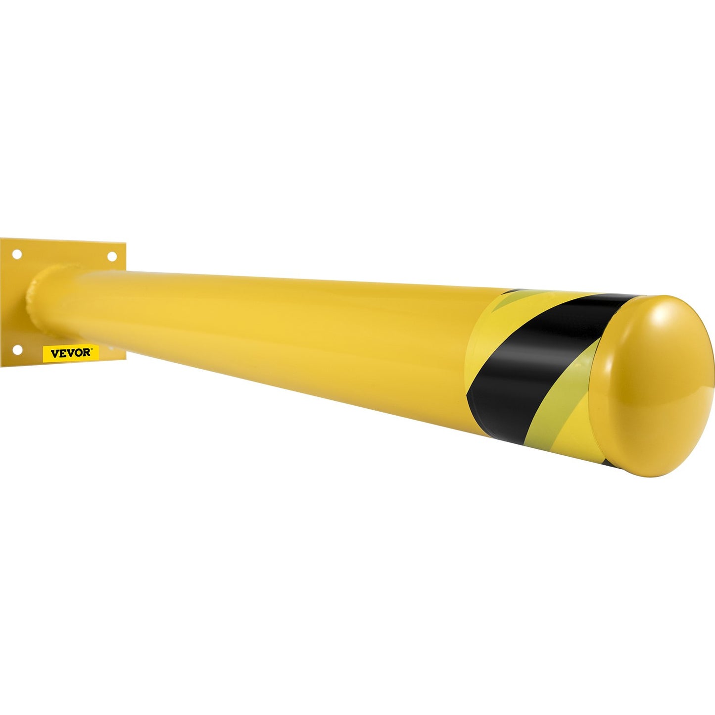 Security bollard, 42 inch height bollard, 4.5 inch diameter steel pipe bollard, yellow steel bollard, steel security bollard with 8 anchor bolts, perfect for traffic sensitive area