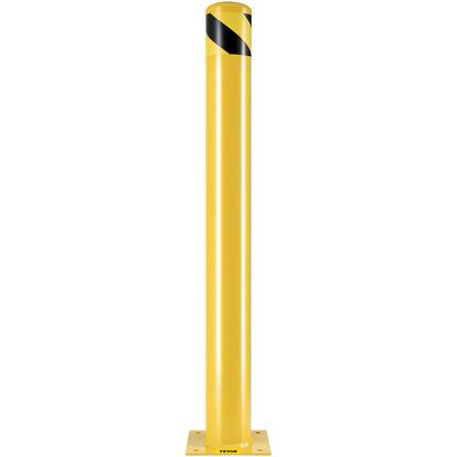 Security bollard, 42 inch height bollard, 4.5 inch diameter steel pipe bollard, yellow steel bollard, steel security bollard with 8 anchor bolts, perfect for traffic sensitive area