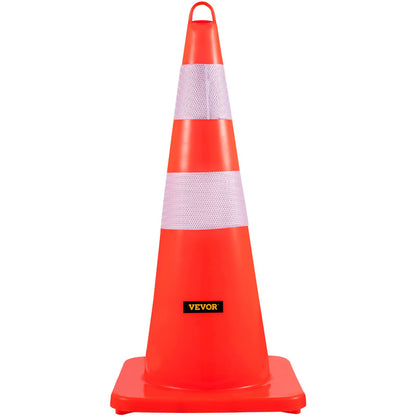 Säkerhetskoner, 10 st 28\" trafikkoner, PVC-orange konstruktionskoner, 2 reflekterande kragar trafikkoner med tyngd bas och handhållen ring som används för trafikkontroll, uppfartsparkering