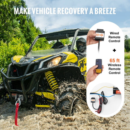 Elektrisk vinsch ATV UTV 4000 lb stålkabel IP55 vattentät fjärrkontroll