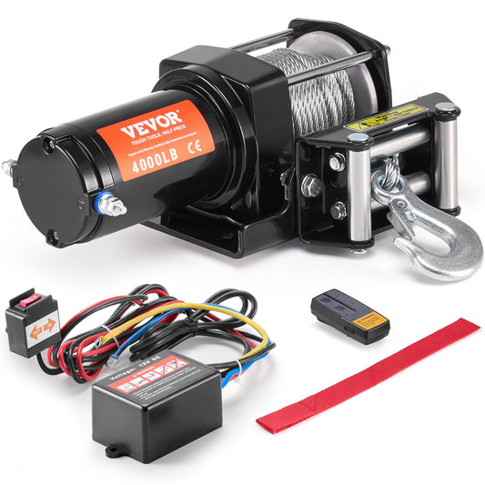 Elektrisk vinsch ATV UTV 4000 lb stålkabel IP55 vattentät fjärrkontroll