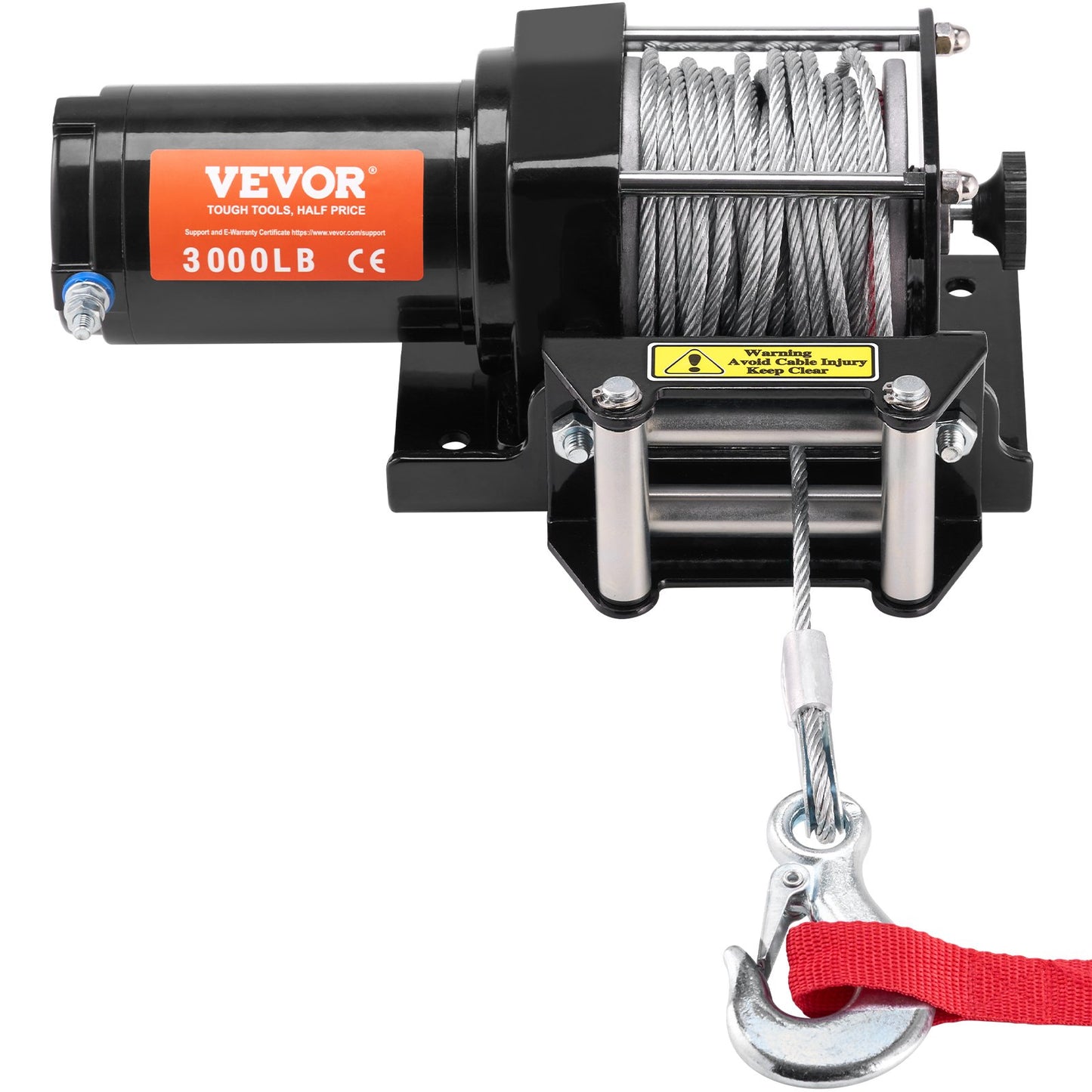 Elektrisk vinsch ATV UTV 3000 lb stålkabel IP55 vattentät trådad kontroll
