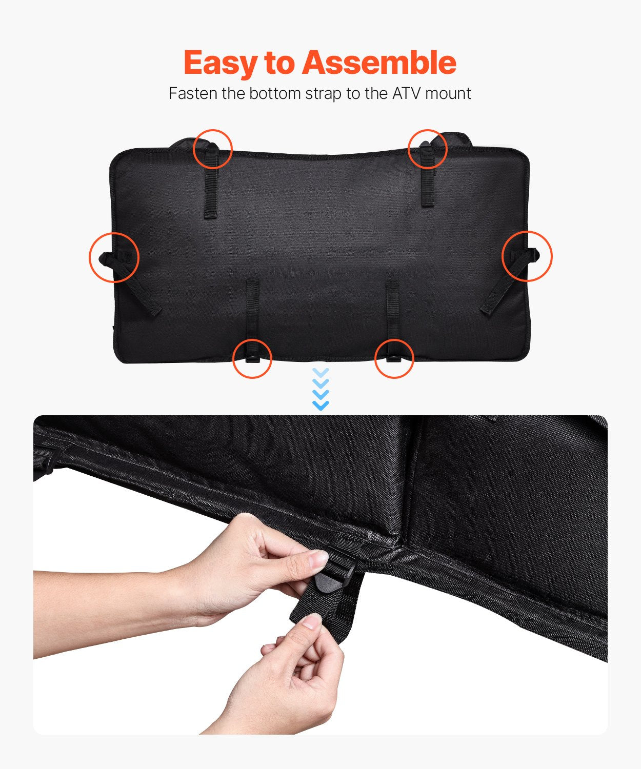 50L ATV Rear Storage Bag 600D Oxford Fabric Rear Cargo Bag &amp; Sponge Pad