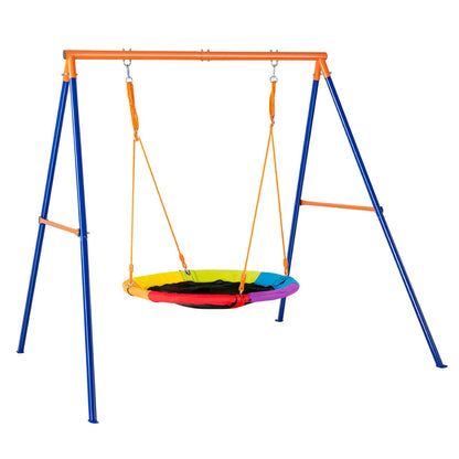 Swing Sets for Backyard 40-inch Barrel Swing Seat A-Frame Metal Stand 440lbs