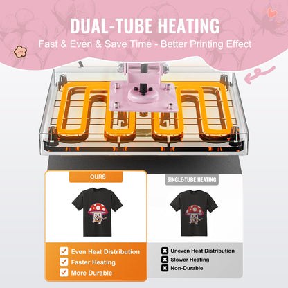 Heat Press Machine 15x15 i Slide Out Heat Transfer Machine T-Shirts Rosa