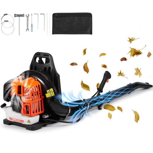 Backpack Leaf Blower 52CC 2-Stroke Gas Leaf Blower 480CFM Air Volume 175 MPH