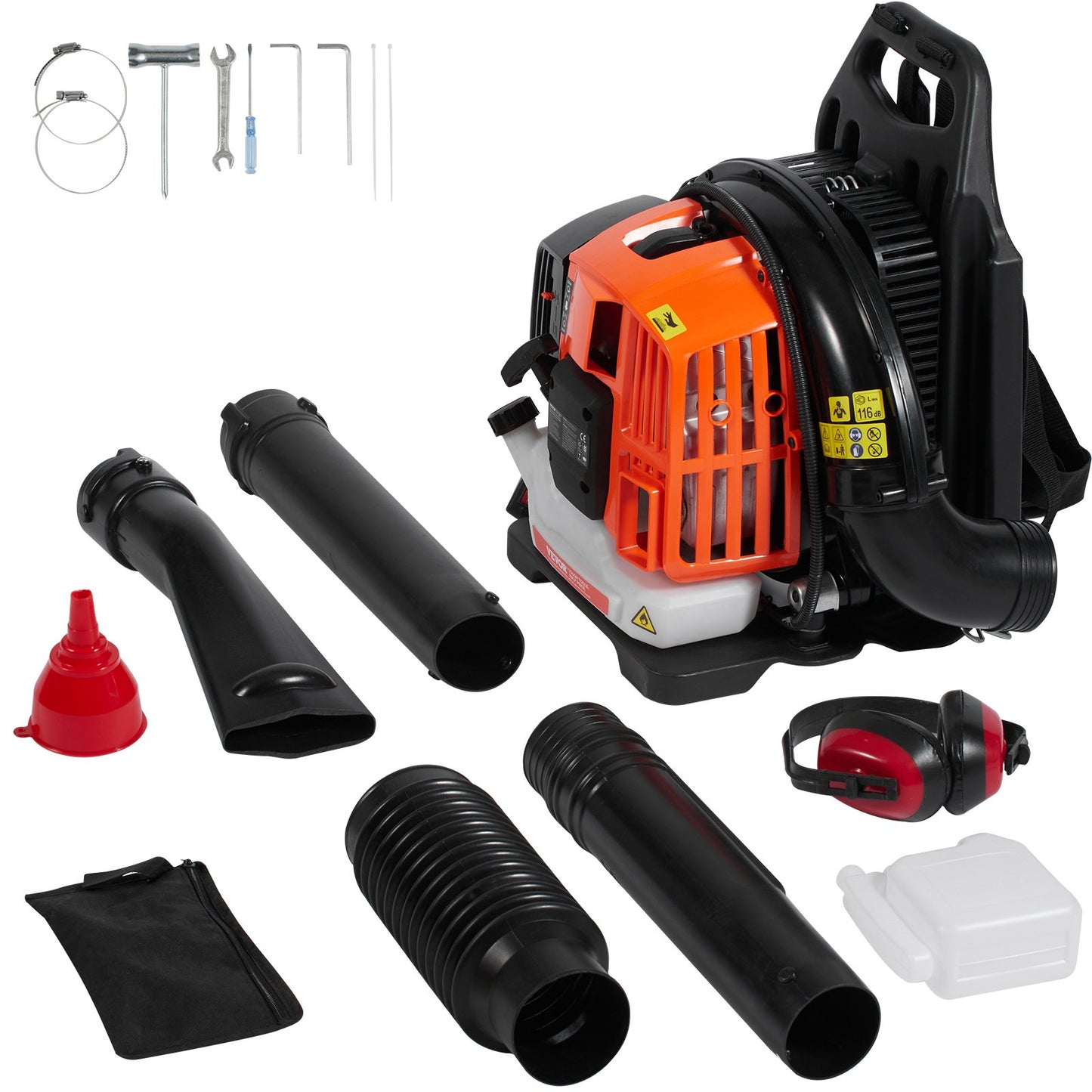 Backpack Leaf Blower 52CC 2-Stroke Gas Leaf Blower 480CFM Air Volume 175 MPH