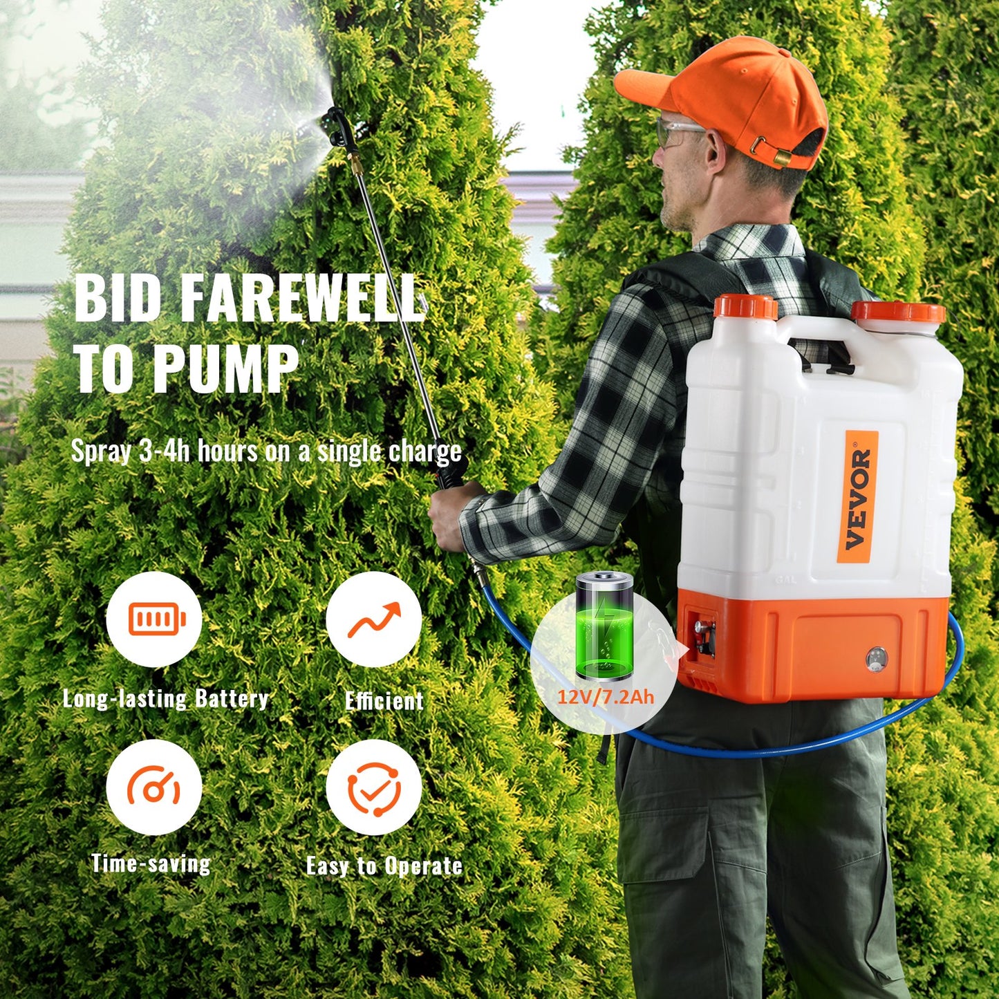 Rückensprühgerät Gartensprüher Sprühgerät med 15 L Reservoir 0–94 PSI