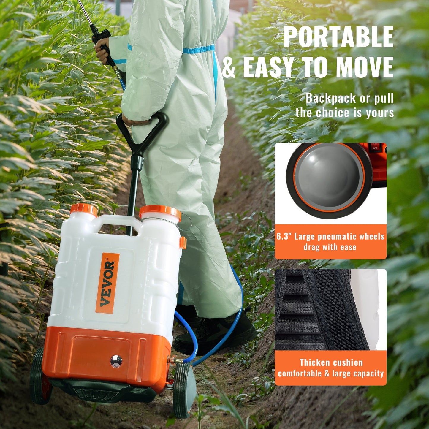 Rückensprühgerät Gartensprüher Sprühgerät med 15 L Reservoir 0–94 PSI
