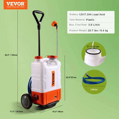 Rückensprühgerät Gartensprüher Sprühgerät med 15 L Reservoir 0–94 PSI