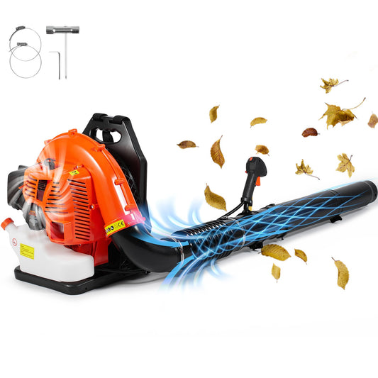 Ryggsäck Lövblåsare 79CC 2-takts Gas Lövblåsare 930CFM Luftvolym 184 MPH