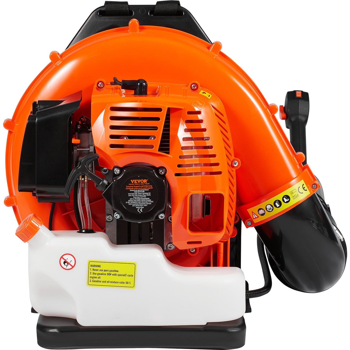 Ryggsäck Lövblåsare 79CC 2-takts Gas Lövblåsare 930CFM Luftvolym 184 MPH