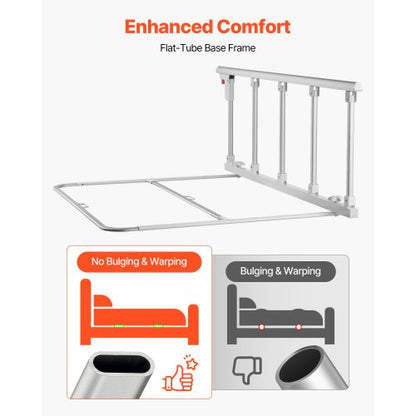Hopfällbar sänggrind för äldre, 122 cm sängkant med fästrem, justerbar höjd, sängkant i metall med hög hållfasthet, handskydd för äldre personer, passar king size-säng, queen size-säng, full size-säng och twin-säng |  EU