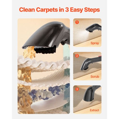 Bärbar Mattrengöringsmaskin 11,5 kPa Möbelrengöring för Mattor och Bilar |  EU
