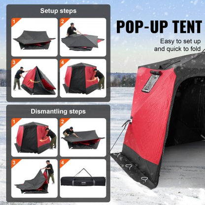 6-8 People Ourdoor Portable Ice Shelter Pop-Up Ice Fishing Shanty Tent | EU