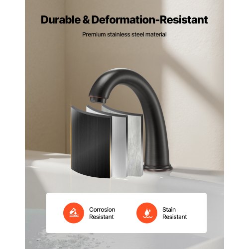 romersk badkarsblandare, badkarsblandare med svanhals och 2 handtag, romerska badkarsblandare för däckmontering för babyvård, vuxenbad, badkarsblandare med 3 hål och vattenfall, brons, design med hög båge |  EU