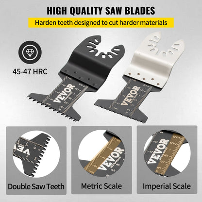 50 Stück oszillierende Sägeblätter, Schnellspann-Multitool-Sägeblatt-Set, HCS-Werkzeugblätter für Holz, Kunststoff, Metall, Nagelbolzen, kompatibel mit Dewalt, Dremel, Fein, Worx, Bosch, Makita, Milwaukee