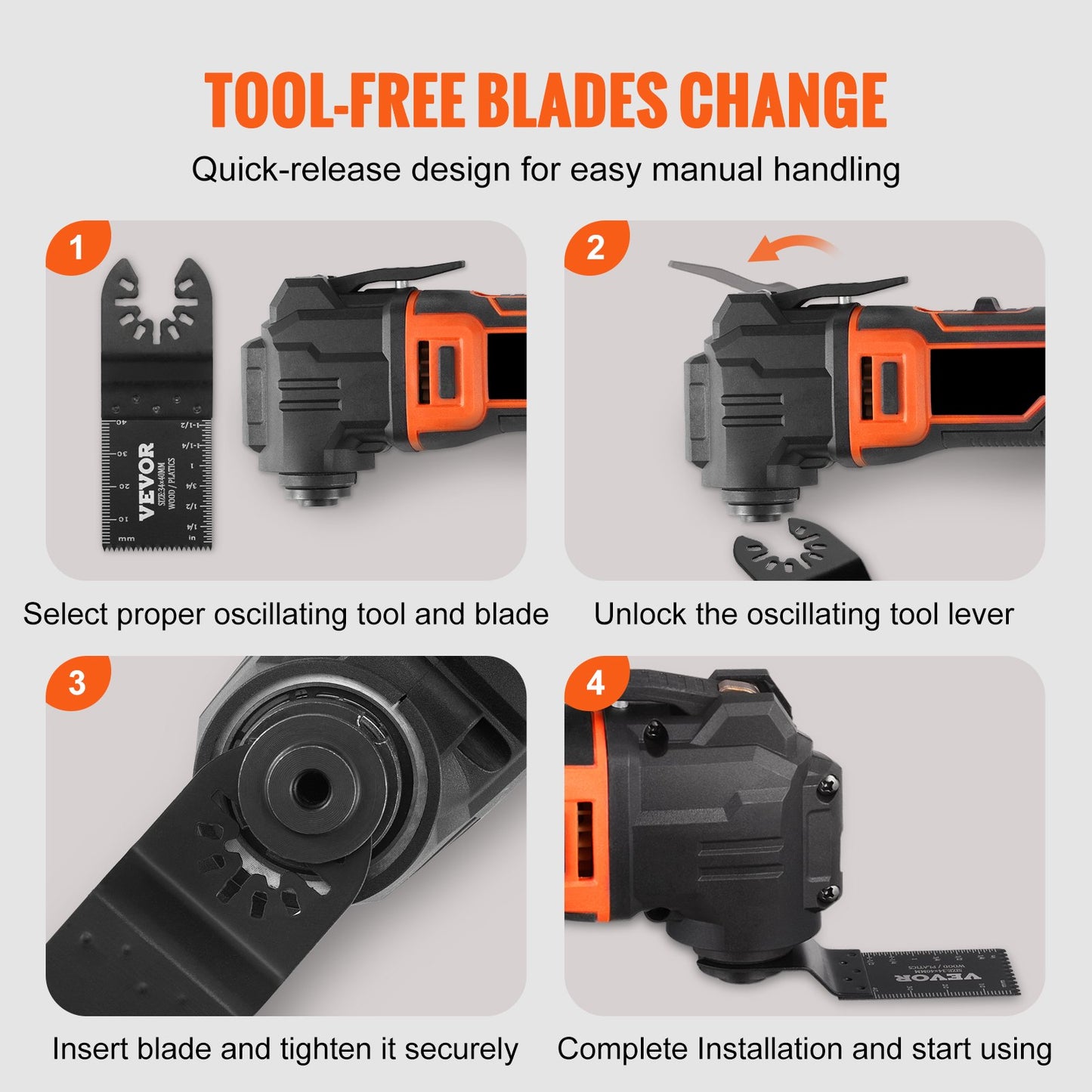 50 ST Oscillerande sågblad, Universal Quick Release Oscillerande sågblad, Multiverktygsverktygsblad för trä Plast Aluminium, Passar Dewalt Milwaukee Hitachi Chicago Craftsman