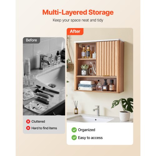 Badrumsväggskåp, med dörr och justerbar hylla, Förvaring över toaletten Medicinskåp Väggmonterad, Hängande Organiserare med Hyllor och Öppen Skiljevägg för Tvättstuga Kök Toalett |  EU
