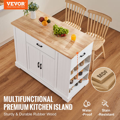 Kitchen Island Cart Storage Cabinet Serving Cart with Drawer and Shelves