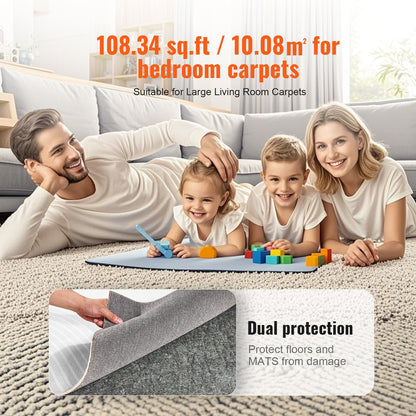 Carpet Pad Gripper 9' x 12' Protective Carpet Pad 0.47" Thick for All Floors