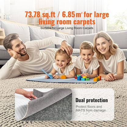 Carpet Pad Gripper 8' x 10' Protective Carpet Pad 0.47" Thick for All Floors
