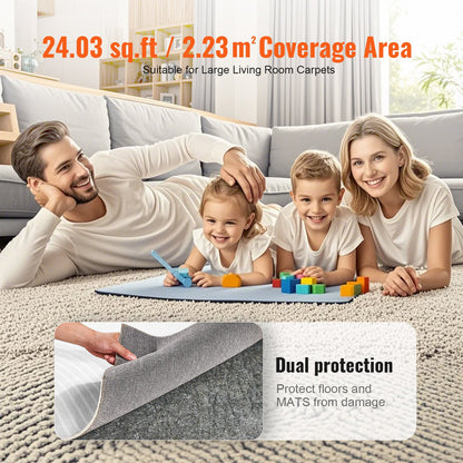 Carpet Pad Gripper 4' x 6' Protective Carpet Pad 0.47" Thick for All Floors
