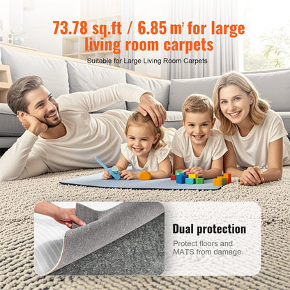 Carpet Pad Gripper 8' x 10' Protective Carpet Pad 0.24" Thick for All Floors