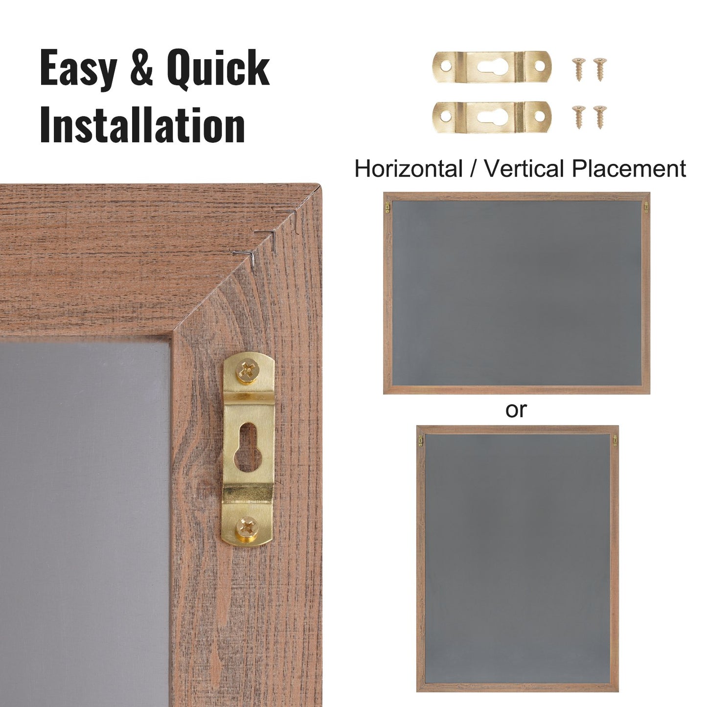 Magnetic Chalkboard, Hanging Message Signs with Chalk and Eraser, Vintage Wooden Chalkboards, Rustic Brown Framed Calendar and Bulletin Boards, 35"x46", Kitchen, Home Decor, Wedding