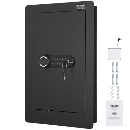 25,59" Tall Wall Safe 3-Leder Hidden Safe med knappsatshyllor och nyckelhållare