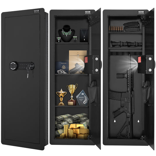 42,91" Tall Wall Gun Safe 4-tier Hidden Gun Safe med knappsats och fingeravtryck