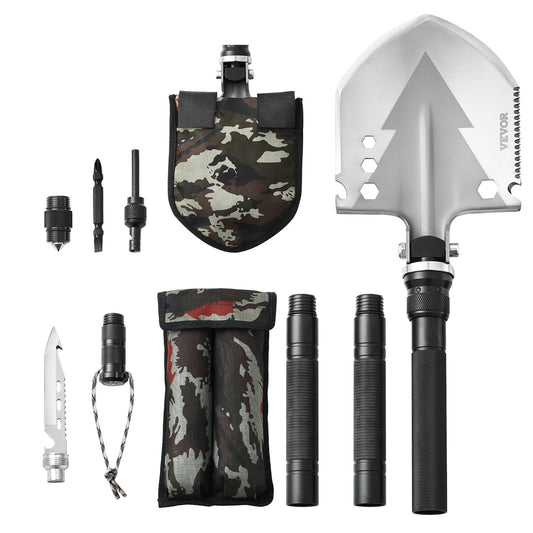 Survival Shovel 11 i 1 Camping Shovel Folding Multitool Portable Compact