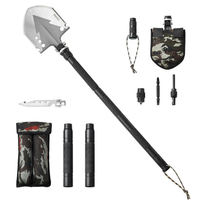 Survival Shovel 11 i 1 Camping Shovel Folding Multitool Portable Compact