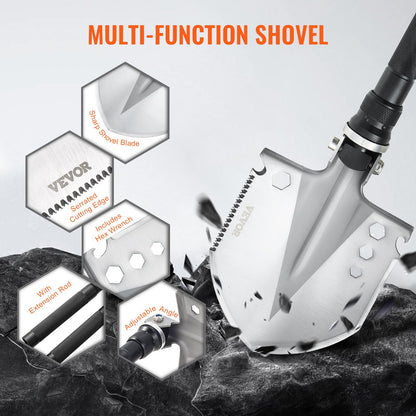 Survival Shovel 13 i 1 Camping Shovel Folding Multitool Portable Compact