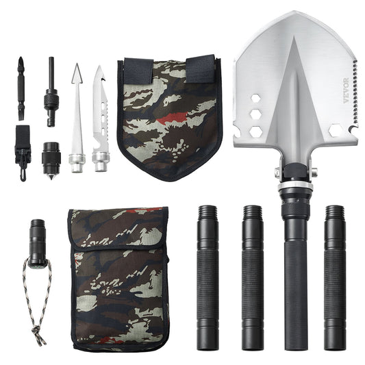 Survival Shovel 13 i 1 Camping Shovel Folding Multitool Portable Compact
