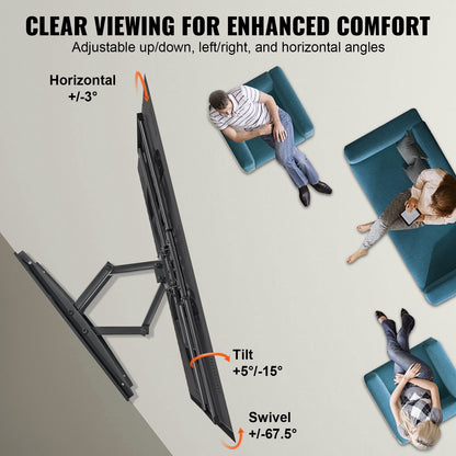 Full Motion TV Mount Fits most 37-75 inch TVs, Swivel Tilt Horizontal Adjustment TV Wall Mount with 4 Articulating Arms, Max VESA 600x400 mm, Holds up to 132 lbs