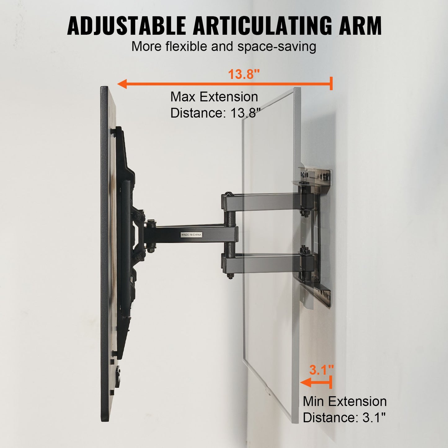 Full Motion TV Mount Fits most 37-75 inch TVs, Swivel Tilt Horizontal Adjustment TV Wall Mount with 4 Articulating Arms, Max VESA 600x400 mm, Holds up to 132 lbs