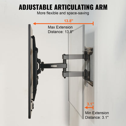Full Motion TV Mount Fits most 37-75 inch TVs, Swivel Tilt Horizontal Adjustment TV Wall Mount with 4 Articulating Arms, Max VESA 600x400 mm, Holds up to 132 lbs