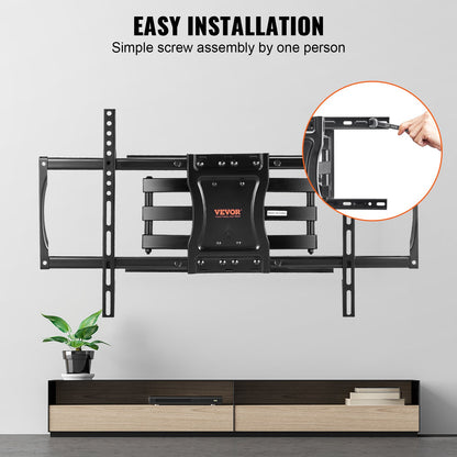 Full Motion TV Mount Fits most 37-75 inch TVs, Swivel Tilt Horizontal Adjustment TV Wall Mount with 4 Articulating Arms, Max VESA 600x400 mm, Holds up to 132 lbs