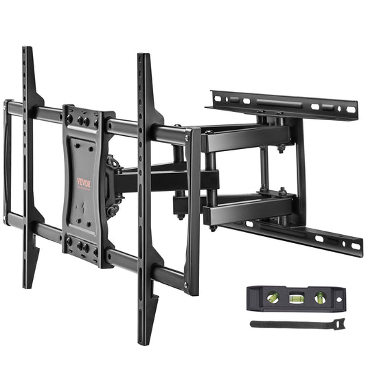 Full Motion TV-fäste Passar för de flesta 37-75 tums TV-apparater, Vridbar lutning horisontell justering TV-väggfäste med 4 ledade armar, Max VESA 600x400 mm, Rymmer upp till 132 lbs