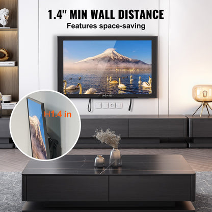 Universal TV-väggfäste, Lågprofil TV-fäste Passar de flesta 37-70 tums TV-apparater, Väggfäste med lutande TV, Max VESA 600x400 mm, Rymmer upp till 132 lbs