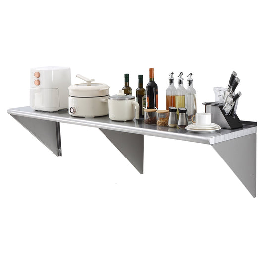 72" x 18" Väggmonterad hylla i rostfritt stål Kök Restauranghylla