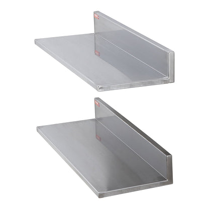 8,6" x 24" hylla i rostfritt stål, väggmonterade flytande hyllor med backsplash, 44 lbs lastkapacitet kommersiella hyllor, Heavy Duty förvaringsställ för restaurang, kök, bar, hem och hotell