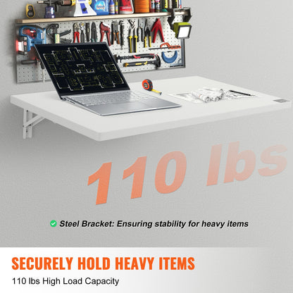 An der Wand befestigter schwimmender Klapptisch Laptop-Schreibtisch Home Office 35,43x19,69 Zoll