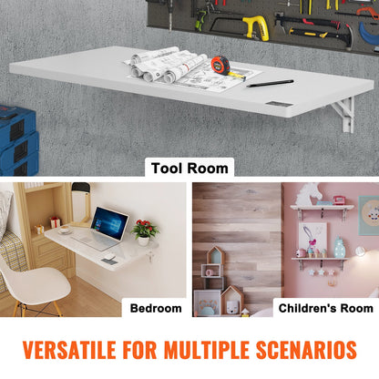 An der Wand befestigter schwimmender Klapptisch Laptop-Schreibtisch Home Office 35,43x19,69 Zoll