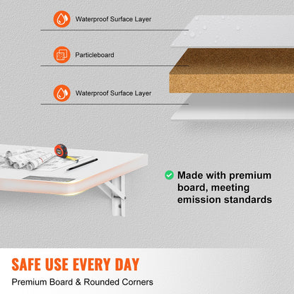 An der Wand montierter schwimmender Klapptisch, Laptop-Schreibtisch, Home Office, 39,37 x 19,69 Zoll