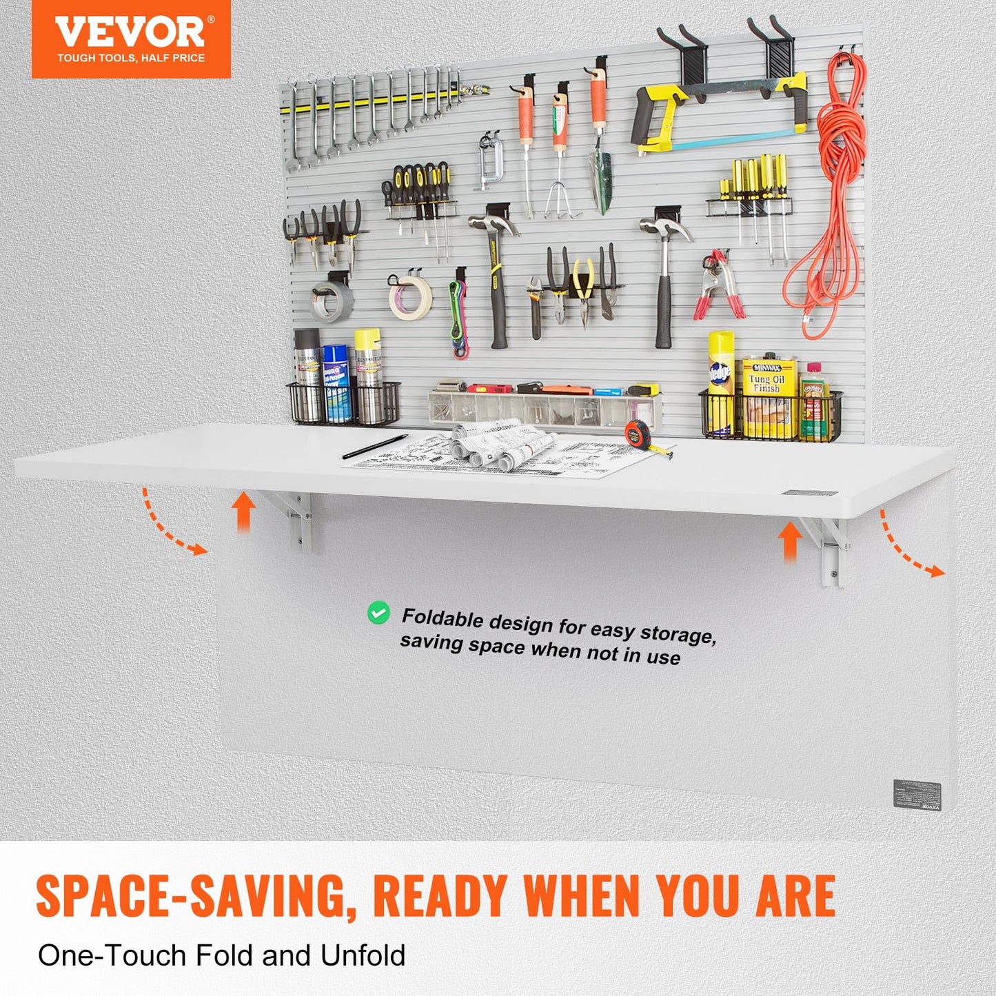 An der Wand befestigter schwimmender Klapptisch Laptop-Schreibtisch Home Office 47,24x19,69 Zoll