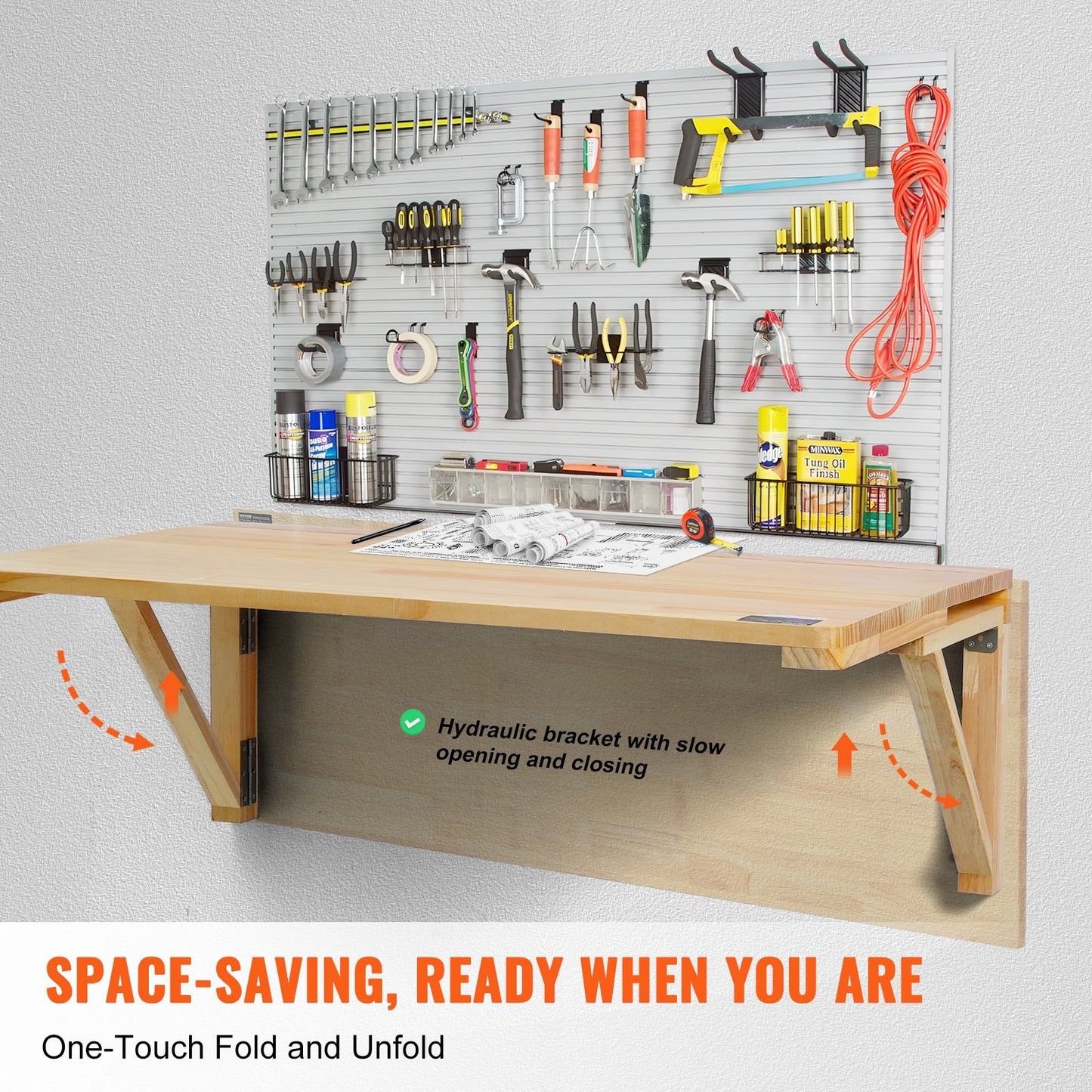 An der Wand montierter schwimmender Klapptisch, Laptop-Schreibtisch, Home Office, 31,5 x 23,62 Zoll