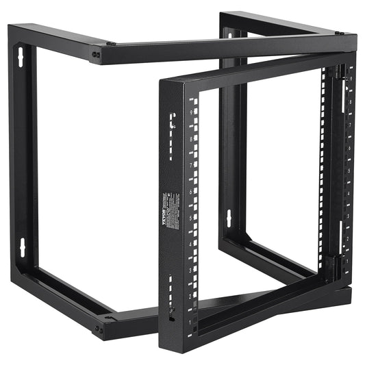 9U-Wandmontage-Rack 150 lbs/68,04 kg Open Frame Server-Netzwerk-Rack Schwarz