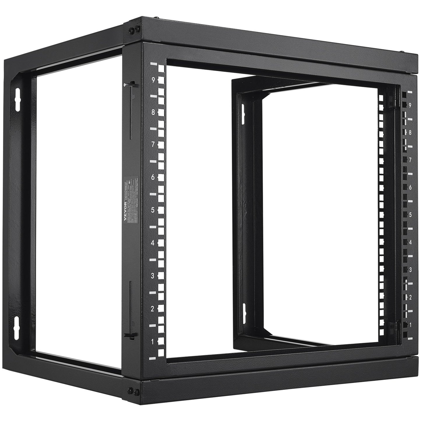 9U-Wandmontage-Rack 150 lbs/68,04 kg Open Frame Server-Netzwerk-Rack Schwarz